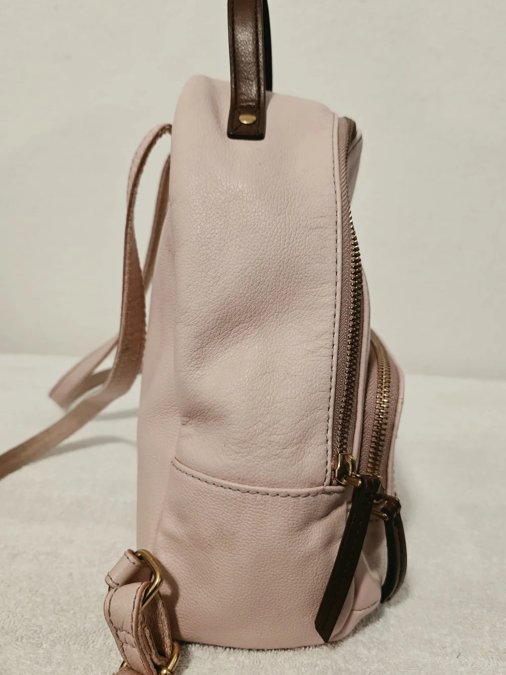 Fossil Blush Pink Mini Backpack with Studded Front Pocket